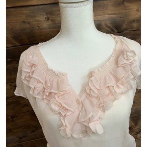 Women’s Peach Colored Sheer Hollister Blouse